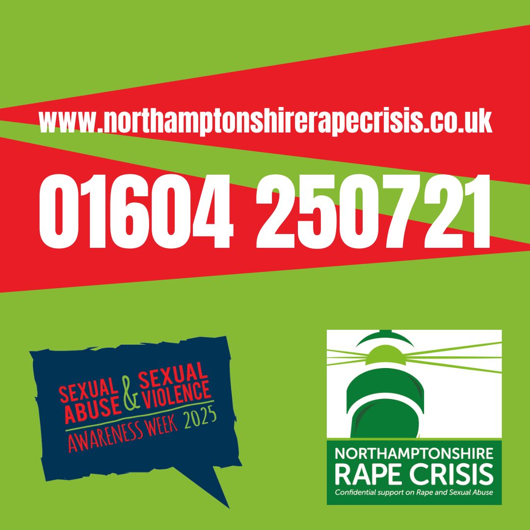 If you need us, we're here.
We listen.
We believe.

💻 info@northamptonshirerapecrisis.co.uk
☎ 01604 250721

#ItsNotOk 
#SexualViolenceAwarenessWeek