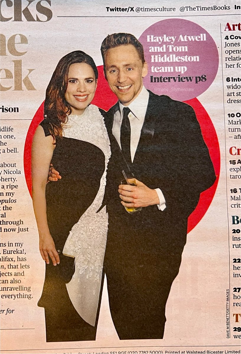 Interview to Tom Hiddleston and Hayley Atwell for The Sunday Times
#TomHiddleston #HayleyAtwell