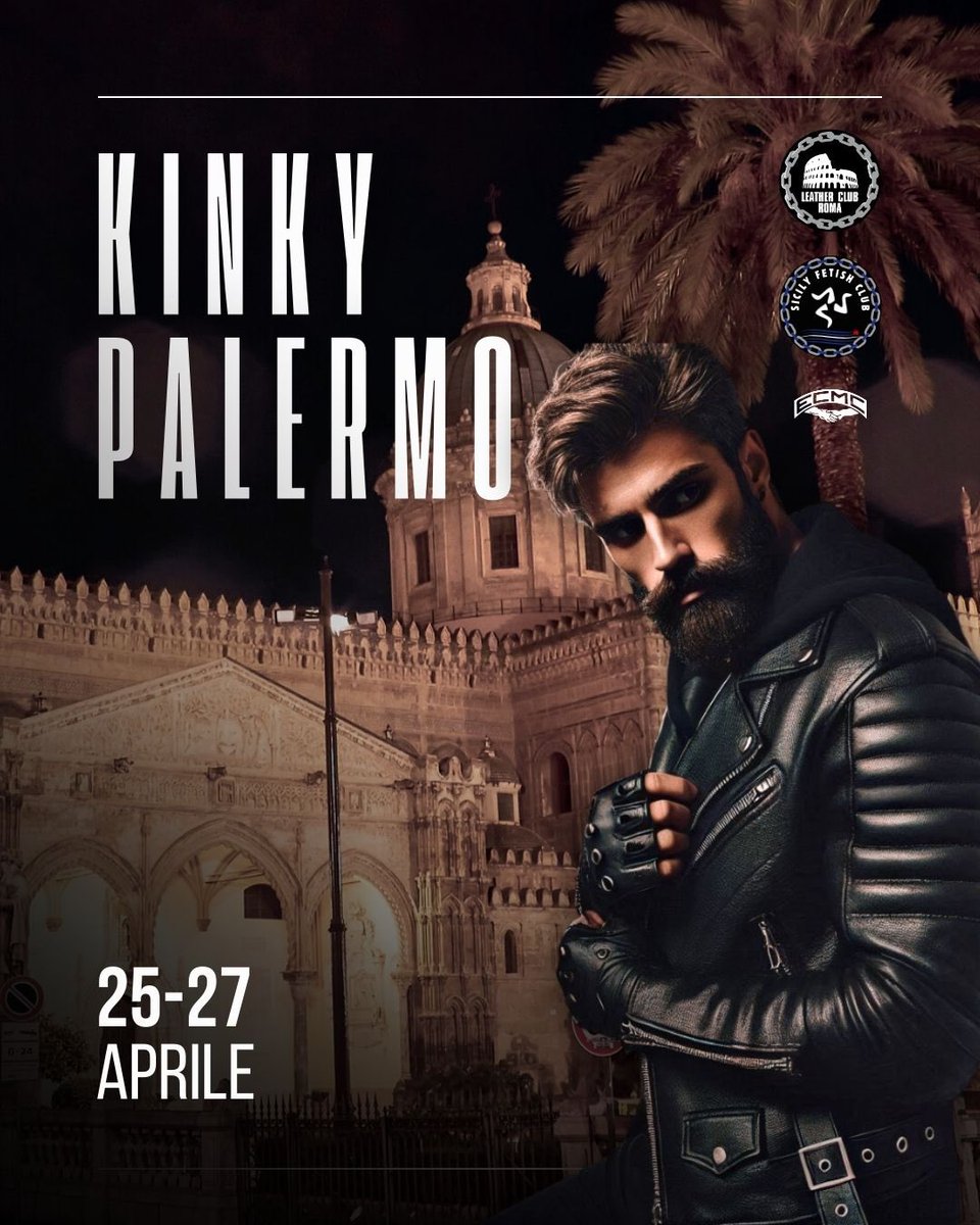 LeatherClubRoma's tweet photo. Il Leather Club Roma sbarca in Sicilia in collaborazione con il Sicily Fetish Club per un weekend all’insegna del fetish, del piacere e della community!

Come in ogni Kinky WE, ci saranno momenti culturali, social e – ovviamente – serate play hard. Il tutto rigorosamente in gear. https://t.co/JMbnmH3uhD