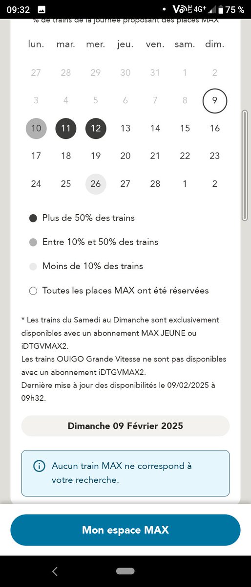 Quand les billets #tgvinoui se vendent à 89€ 1h-3h avant départ un dimanche, tu sais que les trains ne sont pas complets. Pourtant 0 dispo pour #tgvmax #idtgvmax2 <a href="/1max2trains/">Association 1Max2Trains</a>