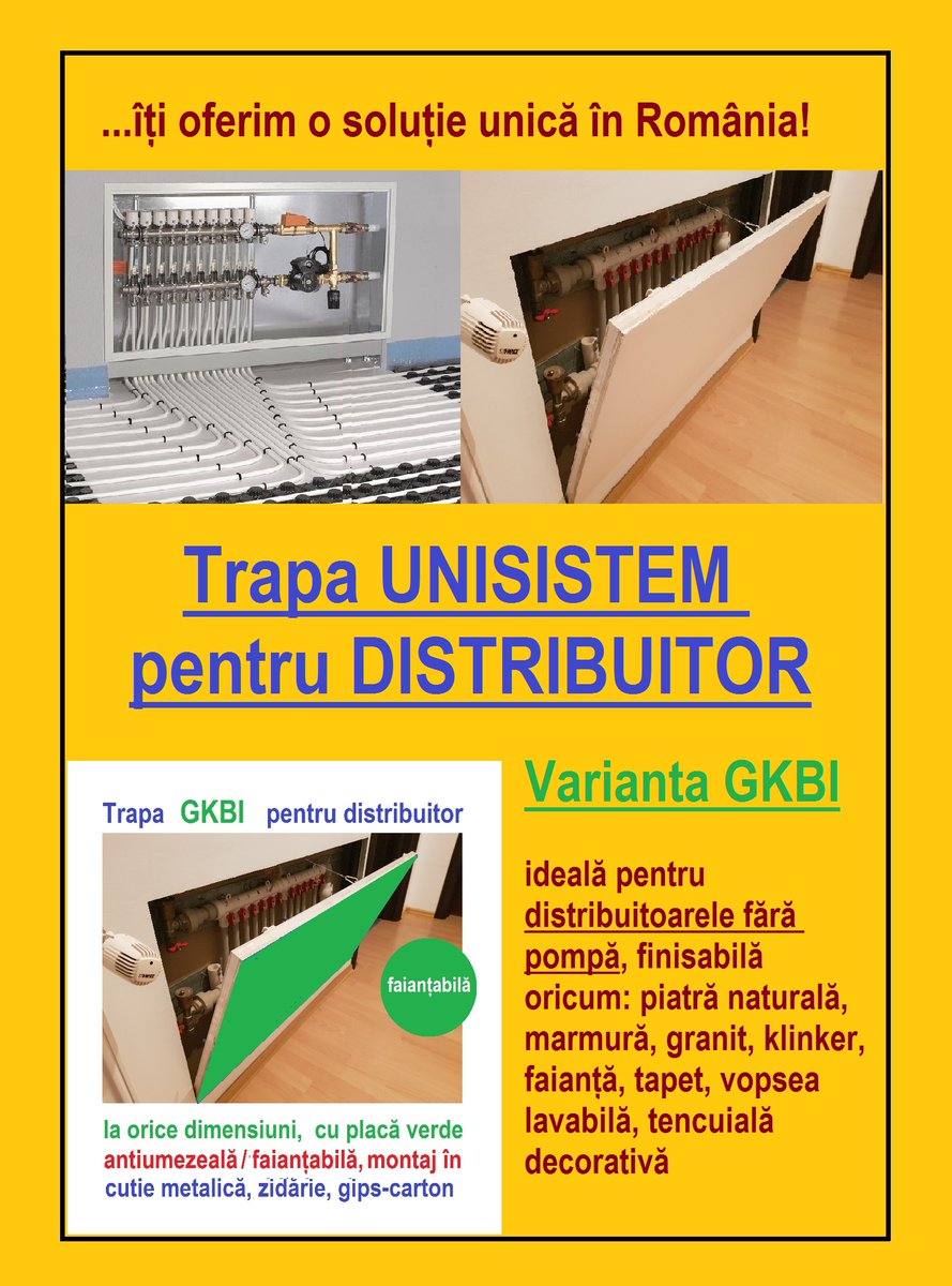 StoiceaDan's tweet photo. Unic în România! - îți oferim trapa de vizitare Unisistem pentru distribuitor! - 0744.335.446 sau https://t.co/yy2v40RgoJ
Vei avea un capac finisabil aidoma peretelui tău - piatră naturală, marmură, granit, faianță, klinker, tapet, lavabilă sau decortativă! La orice dimensiuni! https://t.co/y9YToAi6aq