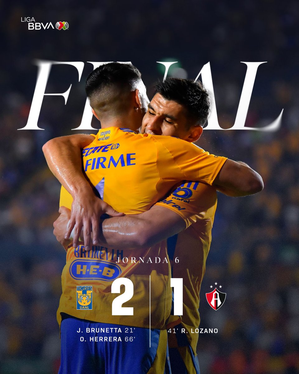 elbolisoy's tweet photo. Uno gana y el otro pierde...

Tigres derrotó al Atlas en el Volcán, aunque termina complicándose en los últimos minutos, pero suma tres puntos importantes.

Rayados solo piensa en Sergio Ramos y cae frente a Bravos. Mal juego de la Pandilla que en la Liga MX solo suma un triunfo https://t.co/kbxClc96cV