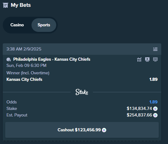 135K ALL IN ON CHIEFS ML, 0% chance they lose.