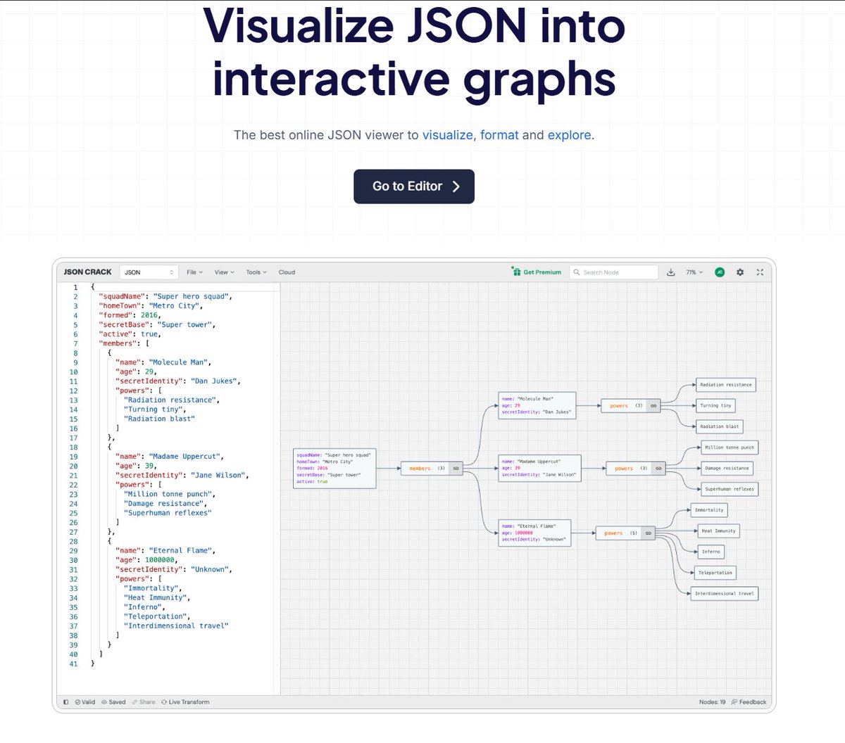 infosec_coder's tweet photo. π’ Cool tool π’
Visualize JSON into interactive graphs
The best online JSON viewer to visualize, format and explore.
#aws #infosec #linux #webev #devops #devsecops #database
https://t.co/iytcsy1u4f https://t.co/G4WIpEGg0q
