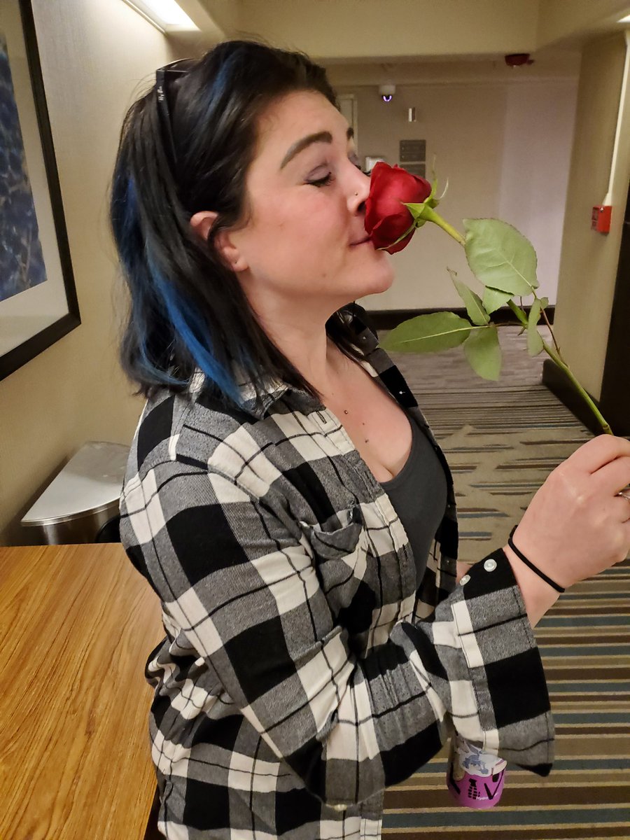 TimidBeaver's tweet photo. March 19 2022, Trinity of Terror tour. Caught a rose for my wife during @MIWband set from @ChrisMotionless . Today, February 8, 2025. Our puppy decided to eat the rose during the move to a new home. Wife = Devestated. https://t.co/gfntwzEIKI