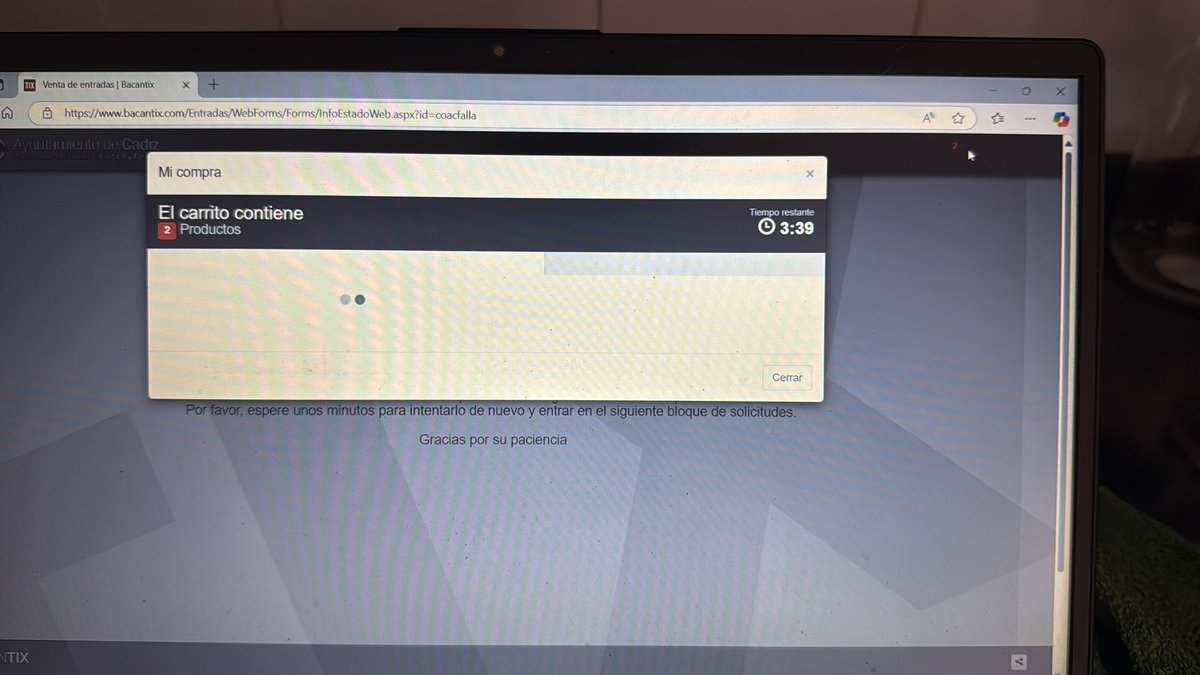 Ahora ya si lo puedo decir. Me cago en Bancantix. Segunda vez con las entradas cogidas y me expulsa en la pasarela de pagos. A ver al gran <a href="/yuyudecai/">José Guerrero Yuyu</a> por la tele. Mucha mierda amigo