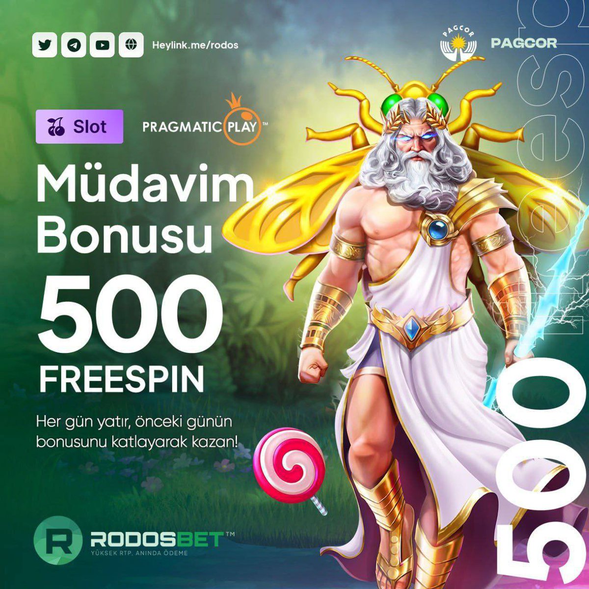 rodosbet's tweet photo. Rodosbet'ten Freespin Yağmuru
500 FreeSpin
💗Gün içerisinde yatırımı olan üyelerimiz Müdavim Bonusundan yararlanabilir.
💸Yatırımınızı yapın ve 500 FreeSpin'e kadar ekstra kazanın!
🔗TELEGRAM ADRESİMİZ https://t.co/I49Y84iWRk
#Rodosgiris #Rodosbet #RodosbetGiris #rodosbet https://t.co/Sj4lAT8mcK