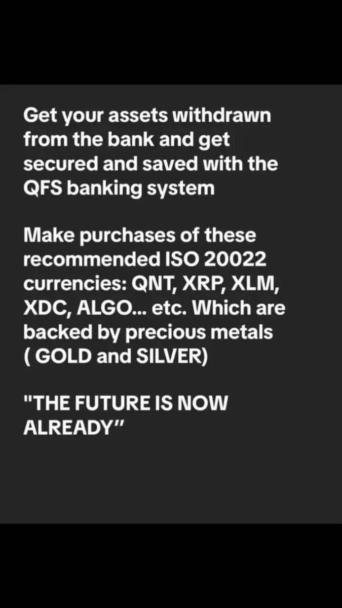 Alexvasa23's tweet image. Stop saving in the bank 
Don't wait till you become a victim 
Switch to the New System which is the Quantum Financial System. #USA #SEVENTEEN #australianopennaespn