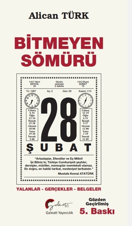 Değerli Takipçilerim, Sevgili Dostlar;

Malûm, Şubat ayı ortalarına yaklaştık...
Bu yıl, bazı çevrelerin "askerî darbe" olarak gösterdiği (ama asla bir darbe olmayan) "28 Şubat"ın 28'nci yılı...

Bu vesileyle size her gün bundan 28 yıl önce TSK Komuta Kademesi'nin çeşitli