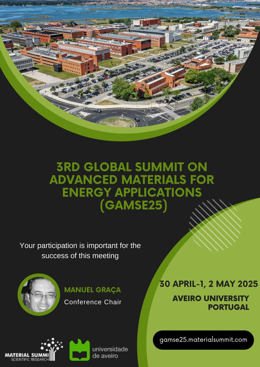 gamse25.materialsummit.com 
#nano #KeynoteSpeaker #speaker <a href="/UnivAveiro/">Universidade Aveiro</a> #conference