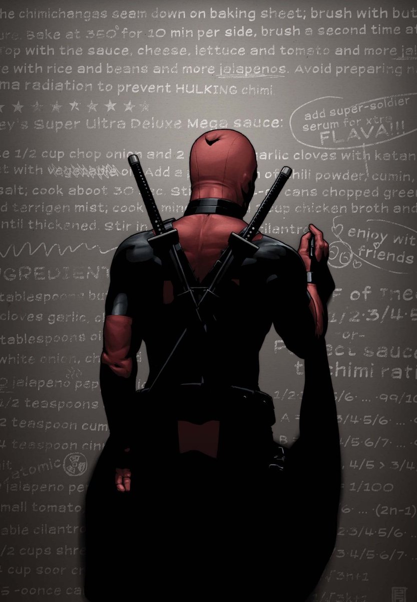 [데드풀에 대한 몰랐던 진실]
작중 데드풀은 특히 음식을 먹는 장면이 많이 나온다. 온몸에 퍼진 암세포와 잦은 부상으로 인한 힐링팩터 사용으로 일반인보다 많은 칼로리 소모가 필요하기 때문이다. 그러므로 이번 시간에는 데드풀의 음식 취향과 좋아하는 음식 종류에 대해 알아보려 한다.