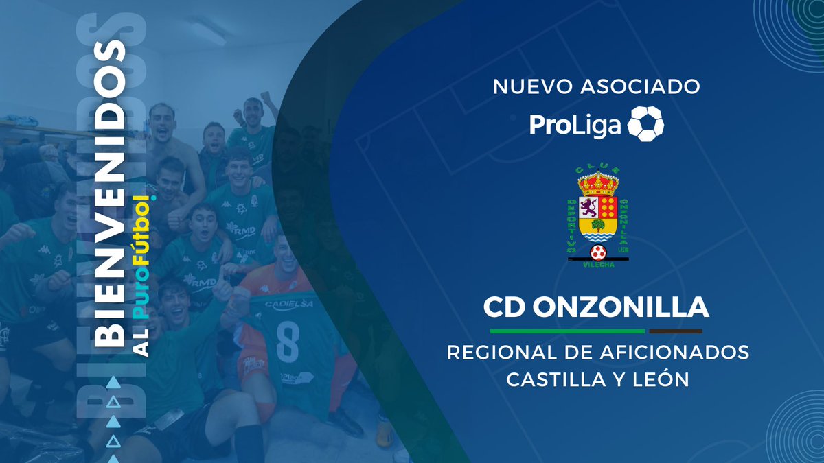 👋 ¡Bienvenidos!

El <a href="/cdonzonilla/">CD Onzonilla🟢⚫</a> se adhiere a <a href="/ProLigaFutbol/">ProLiga Fútbol</a>.

Fundado en 1992, el conjunto leonés, con sede en Vilecha, lleva varias temporadas asentado en el Grupo B de la 1ª División Regional Aficionados @fcylf, categoría en la que compite actualmente.

Gracias por confiar en