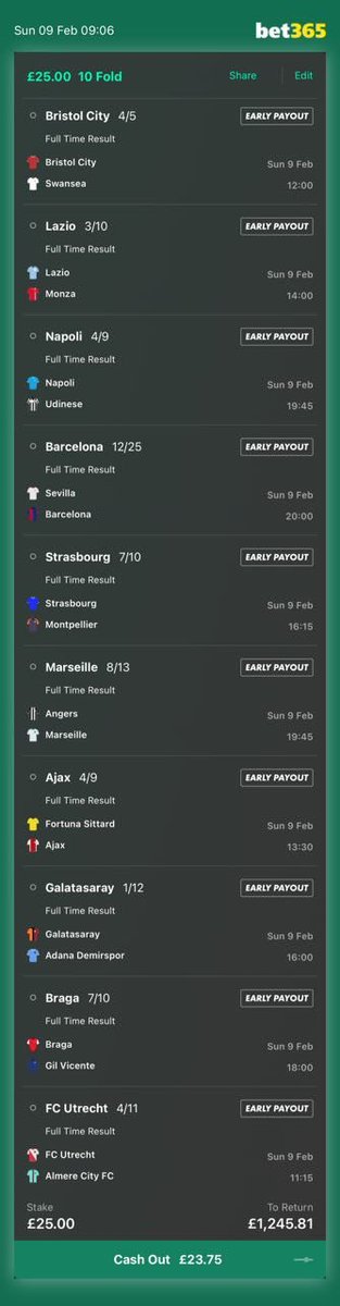 ClarkeSportTips's tweet photo. Todays long shot and stronger ACCA https://t.co/U57SEVVavg