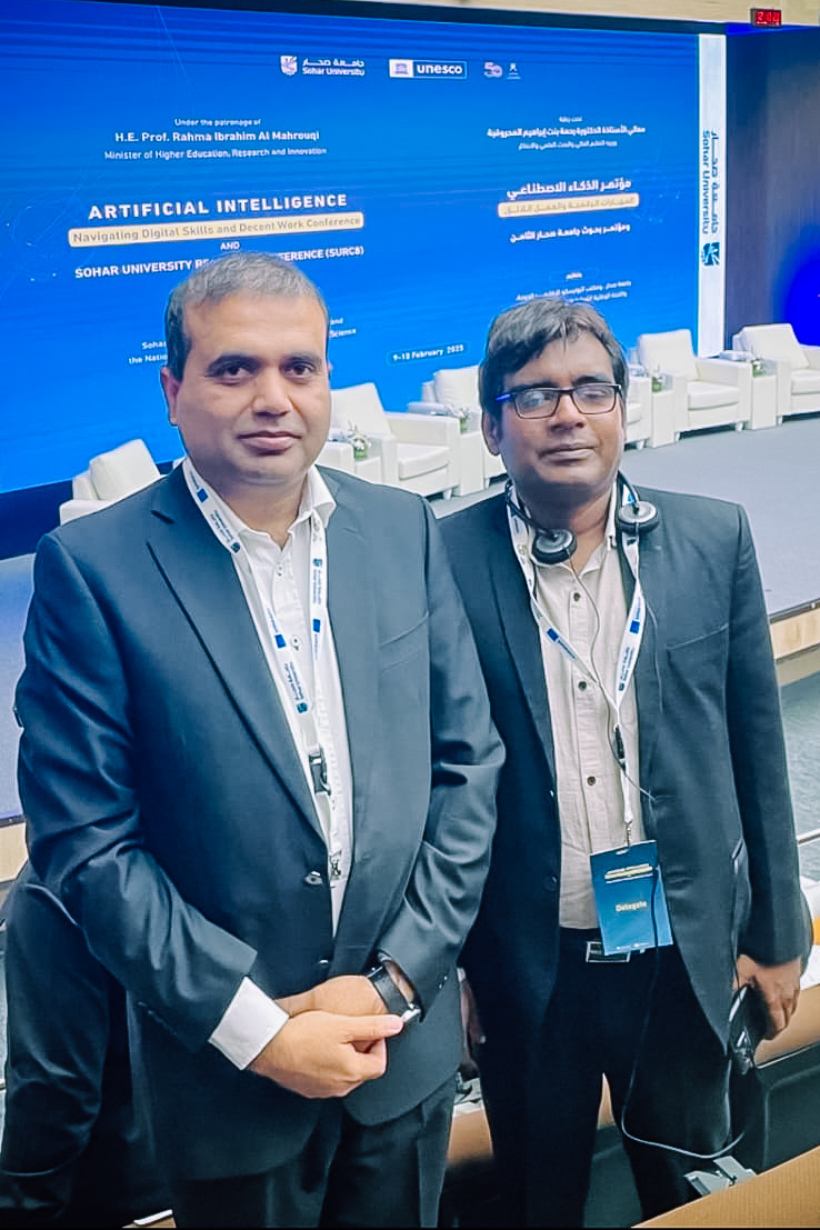 cub_edu_bd's tweet photo. Our Vice President, 𝐏𝐫𝐨𝐟. 𝐃𝐫. 𝐑𝐚𝐢𝐬𝐮𝐝𝐝𝐢𝐧 𝐀𝐡𝐦𝐞𝐝 attended the Artificial Intelligence Research conference - Navigating Digital Skills and Decent work conference. This is a UNESCO supported conference at  Sohar University, Oman. https://t.co/H4ComgmJif