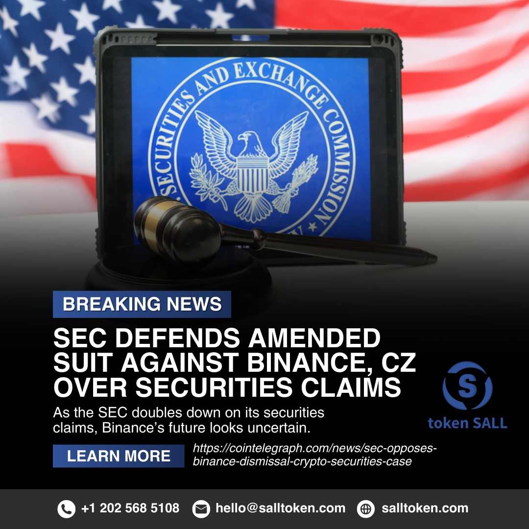 SALLtoken's tweet image. The SEC is intensifying its suit against Binance and CZ over securities claims! 🚨 

With the pressure building, Binance's future is now in jeopardy. 🌍 

What does this mean for the crypto world? Stay informed as the story unfolds! 💡