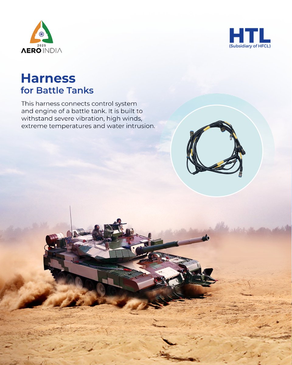 htl_limited's tweet photo. Witness #HTL’s cutting-edge Electrical Wiring Interconnect Systems (EWIS) at Aero India 2025, shaping the future of Aerospace & Defence.
📍 Join us from 10-14 Feb at Air Force Station, Yelahanka, Bengaluru.
Stay tuned for more updates!
#AeroIndia2025 #DefenceInnovation #EWIS https://t.co/6XDCWQ4Mxz