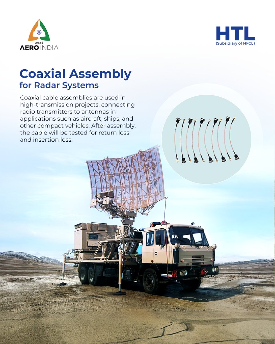 htl_limited's tweet photo. Witness #HTL’s cutting-edge Electrical Wiring Interconnect Systems (EWIS) at Aero India 2025, shaping the future of Aerospace & Defence.
📍 Join us from 10-14 Feb at Air Force Station, Yelahanka, Bengaluru.
Stay tuned for more updates!
#AeroIndia2025 #DefenceInnovation #EWIS https://t.co/6XDCWQ4Mxz