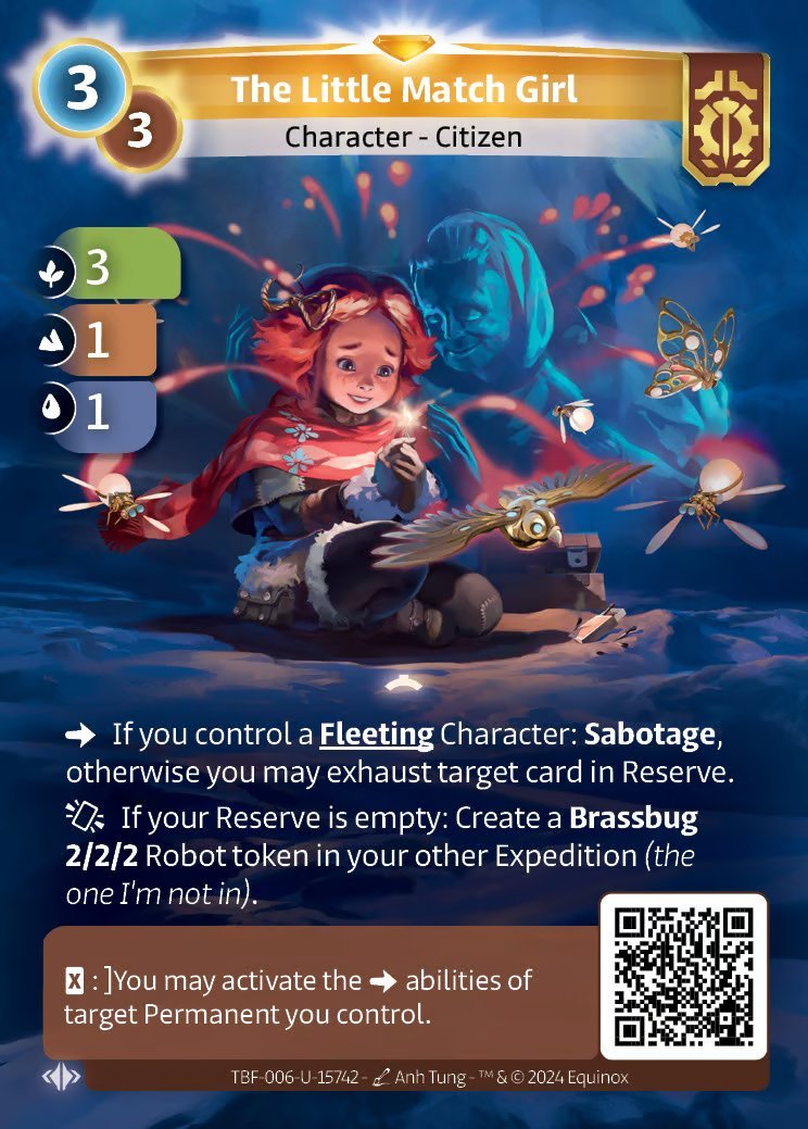 zerosuitsamuss's tweet photo. @Altered_TCG art is so sick 🥹 I love my little match girl ! https://t.co/TFHHN2kvjM