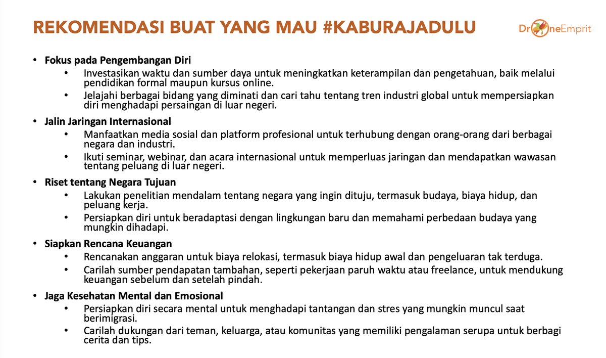 ismailfahmi's tweet photo. REKOMENDASI BUAT YANG MAU #KaburAjaDulu https://t.co/BzUuZUwdAm