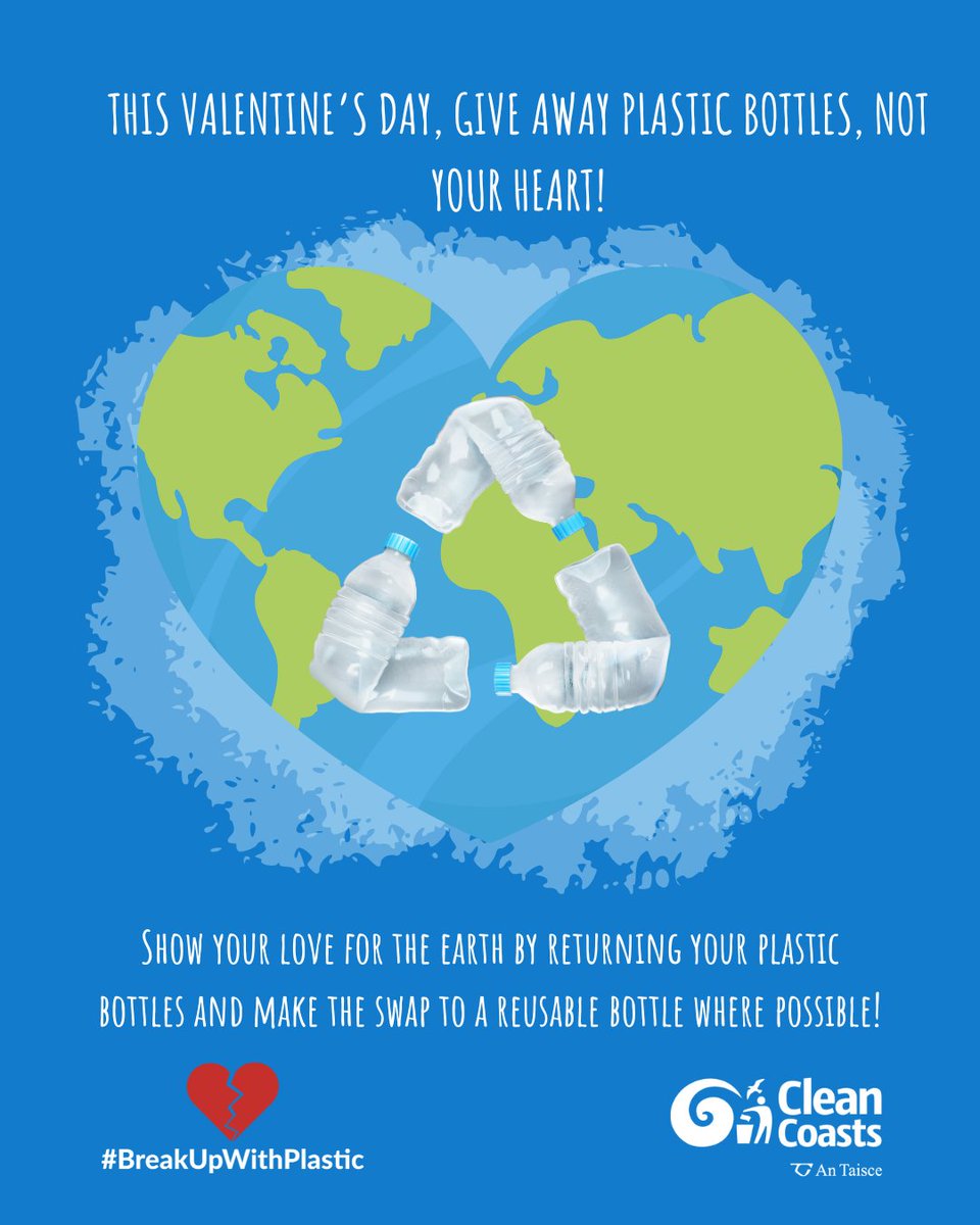 CleanCoasts's tweet photo. Make a date with the Deposit Return machine and return those toxic ex's 💔 (single-use bottles and cans) for a cash return 😉 We love reusable bottles or cups, but what will you swap? #CleanCoasts #BreakUpWithPlastic https://t.co/iTE67EgBmp