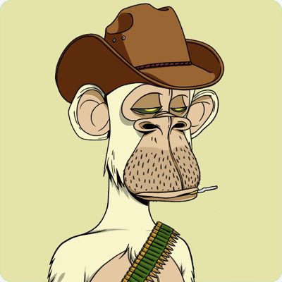 Couldn’t resist coming back in the <a href="/BoredApeYC/">Bored Ape Yacht Club 🍌</a> when I saw this triple yellow cowboy theme on the floor 🤠