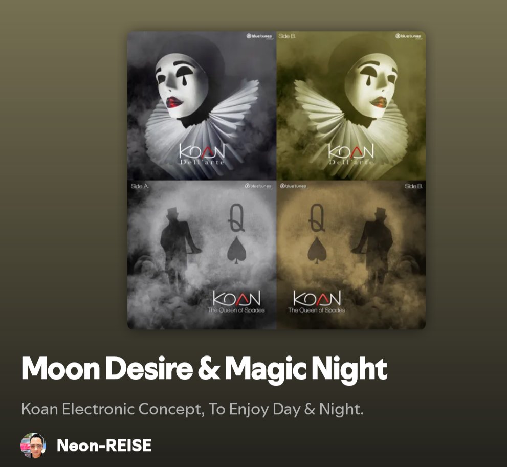 🪄Mágica noche, luna, estrellas, deseo. Me desperté en medio de un sueño, ¡una pausa! 

Ya voy my beautiful woman, me atrapas con tu mirada, esencia y sensualidad. Entrega infinita, nos dejamos llevar...

Let's do it, and enjoy; KoAN on Spotify PlayList.

open.spotify.com/playlist/2VZGB…