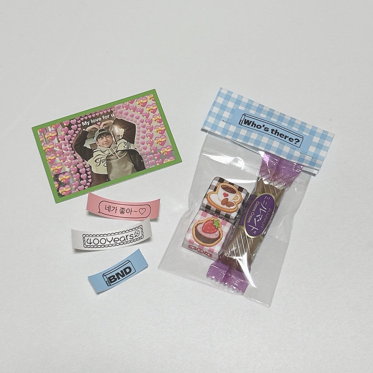 ソンムルこんな感じにします！2/23（日）1部の前後にお会いできる方、反応お願いします🐶🤍（余力あればメンバーごとにステッカーお作りします）