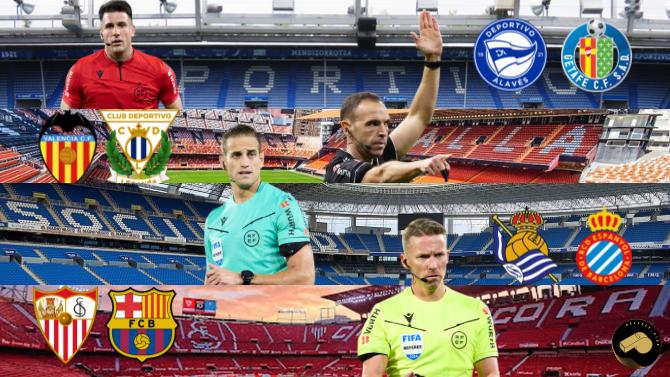 PavelFdez's tweet photo. 🟨🟥 Héroes para hoy domingo:
➡️ Isidro Díaz De Mera
⚽️ #AlavesGetafe (14h).
➡️ Guillermo Cuadra Fernández
⚽️ #ValenciaLeganes (16h15).
➡️ Javier Alberola Rojas
⚽️ #RealSociedadEspanyol (18h30).
➡️ Alejandro Hernández Hernández
⚽️ #SevillaBarça (21h).
📸 #RefereeSide https://t.co/J4m3XhiRed