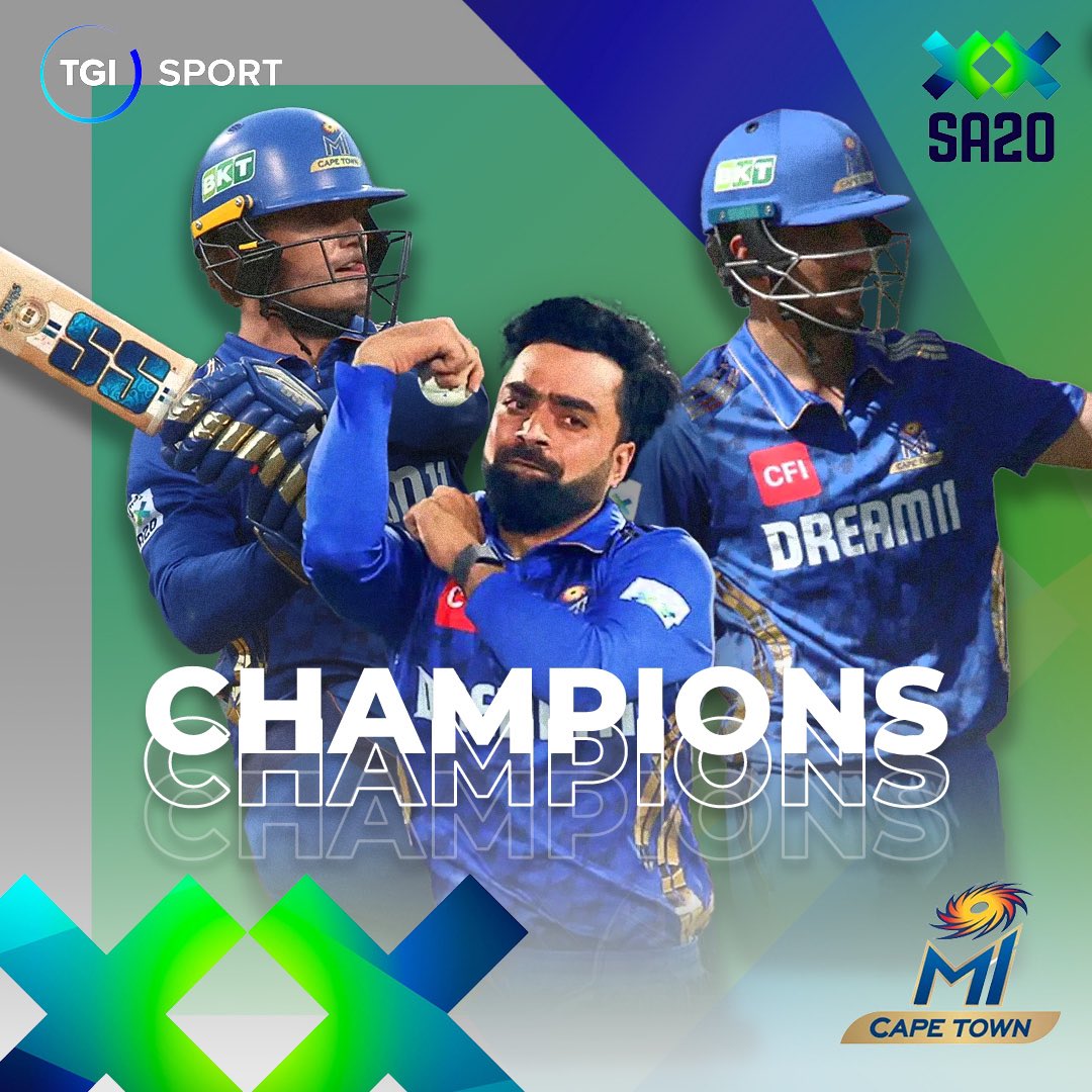 A massive congratulations to <a href="/MICapeTown/">MI Cape Town</a> on winning the 2025 edition of the <a href="/SA20_League/">Betway SA20</a>! 🏆🇿🇦

<a href="/rashidkhan_19/">Rashid Khan</a> @Ryan__Ricks <a href="/Sediq_Atal26/">Sediq Atal</a> 👏