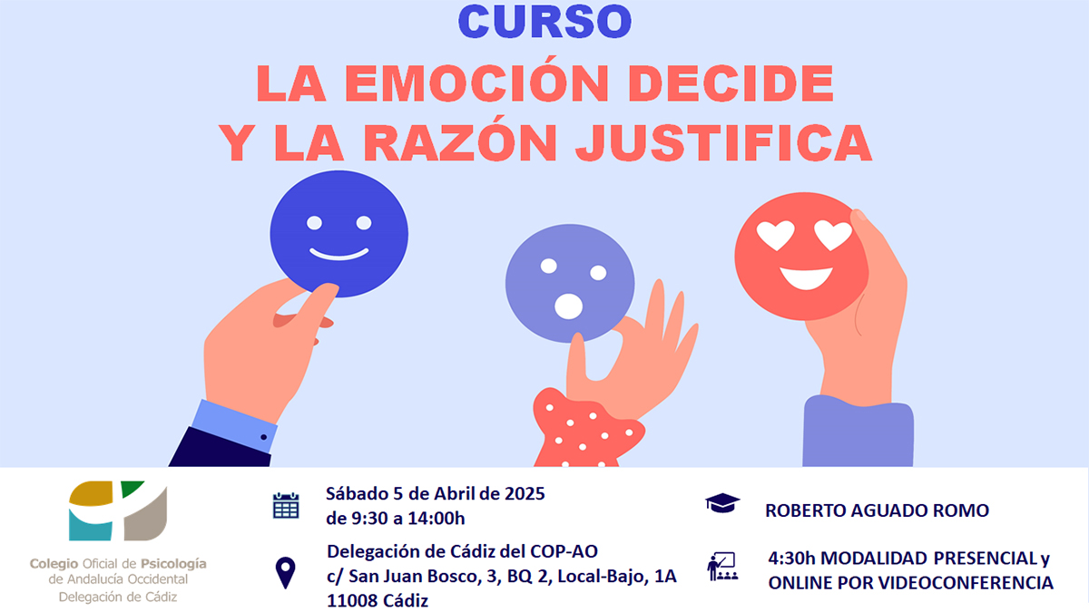 🙋‍♀️🙋‍♂️ ¡Ya puedes apuntarte! Curso para psicólogas/os y estudiantes de último curso del Grado #Psicología
👨‍🎓 Con el psicólogo clínico, <a href="/RaguadoR/">Roberto Aguado Romo</a> 
💻👥  2 modalidades: online por videconferencia y presencial en nuestra Delegación de #Cádiz.
🗓️ 5/04/2025
ℹ 👇
calameo.com/colegio-psicol…