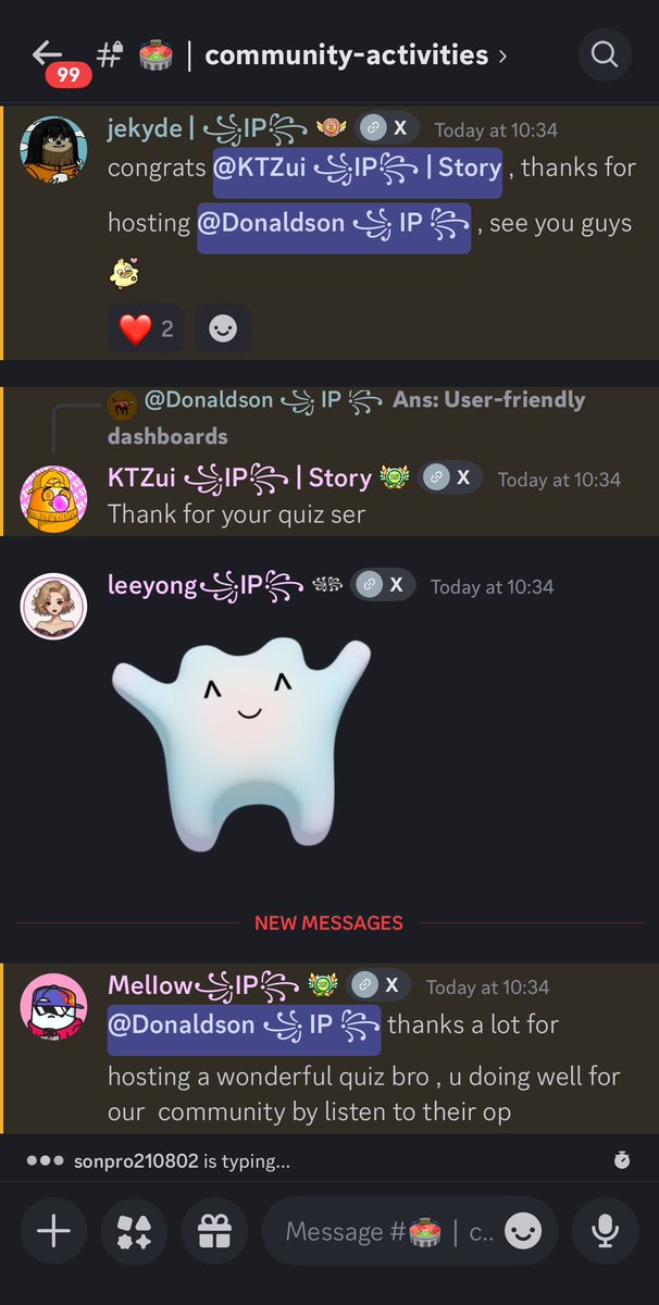 Quiz #6 

Today was another great day in the Story discord community, I hosted another exciting and engaging Quiz for members to get acquainted with what Story is building. Quiz theme was “Story’s architecture and utility of $IP token”

See you all in next quiz.  🫡💪