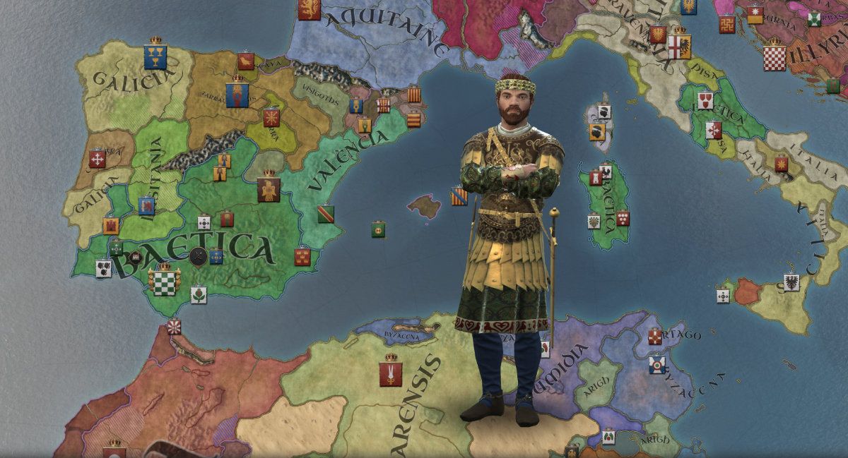 STREAM TIME!

It's taken almost 10 years to fight off the mass Heruli tribal migration to Baetica. The kingdom has survived, but weakened. Now it's time for King Antoninus to rebuild.

Join me for history natter and CK3! buff.ly/3YWy3OI #gaming #history