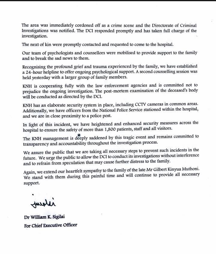 PRESS STATEMENT
#KNHInakujali