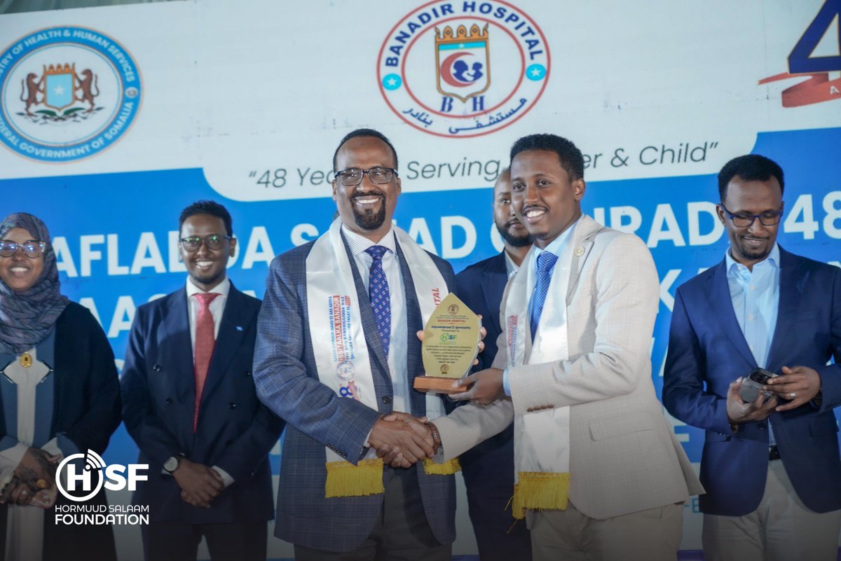 hsfsomalia's tweet photo. We are very delighted to receive a certificate of appreciation and recognition from the Banadir Mother and Child Hospital, which celebrated its 48th anniversary since its establishment.

We earned this certificate for the support we have provided to the hospital over the past five years, including contributing to the reconstruction three wards of the hospital, establishing an oxygen production plant, providing equipment for the care of premature babies, and fully covering the hospital's energy needs for the past three years.

We remain committed to continuing our role in advancing the health and well-being of the Somali community.

#BanadirHospital #Hormuud #HSF