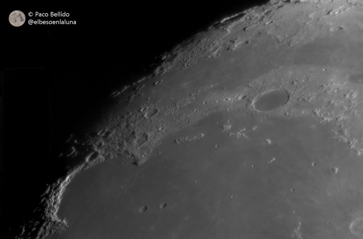 La región entre el Sinus Iridum y el cráter Plato anoche.