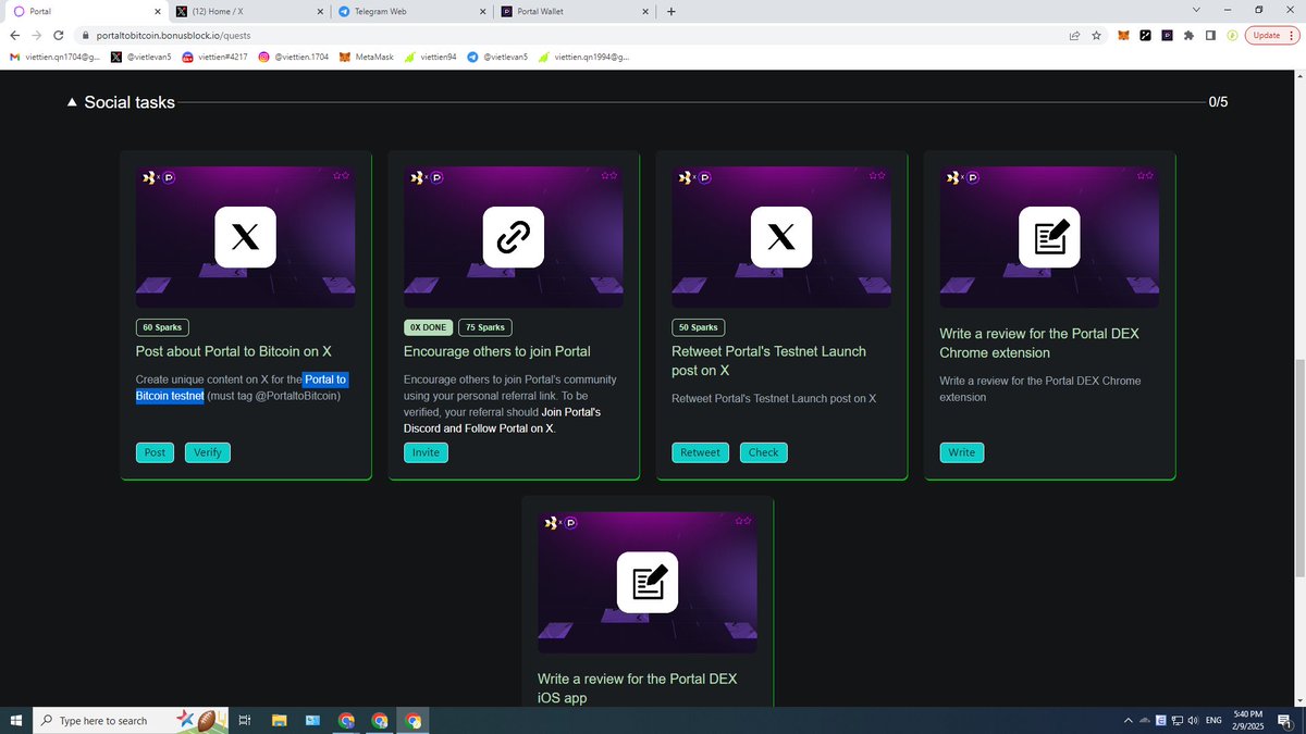 Portal to Bitcoin testnet airdrop. Mission in the link:
<a href="/PortaltoBitcoin/">Portal</a>
portaltobitcoin.bonusblock.io/?r=tZ4fWN8X