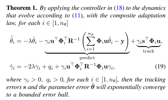 xie_fengze32905's tweet photo. With our designed algorithm, we prove that both the tracking and prediction parameter errors exponentially converge to a bounded error ball. [6/n] https://t.co/cq4BmIhT47