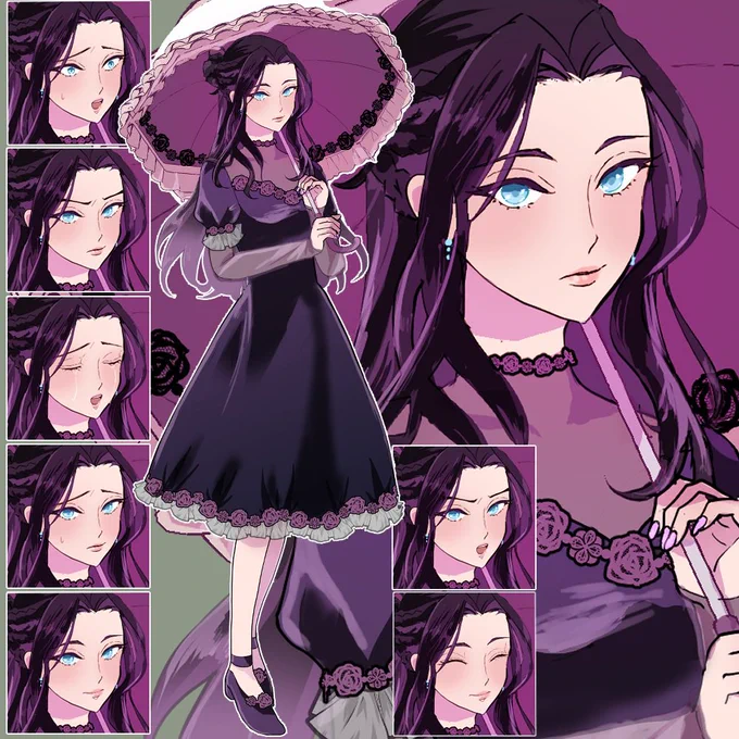 日傘を持った薔薇モチーフの女性(¥5,000) | SKIMA(スキマ) #SKIMA #opt販売