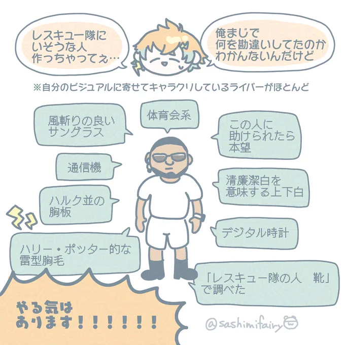レスキュー隊にいそうな人作っちゃってぇ…
#にじGTAFA #ウサミアァァァァトゥ 