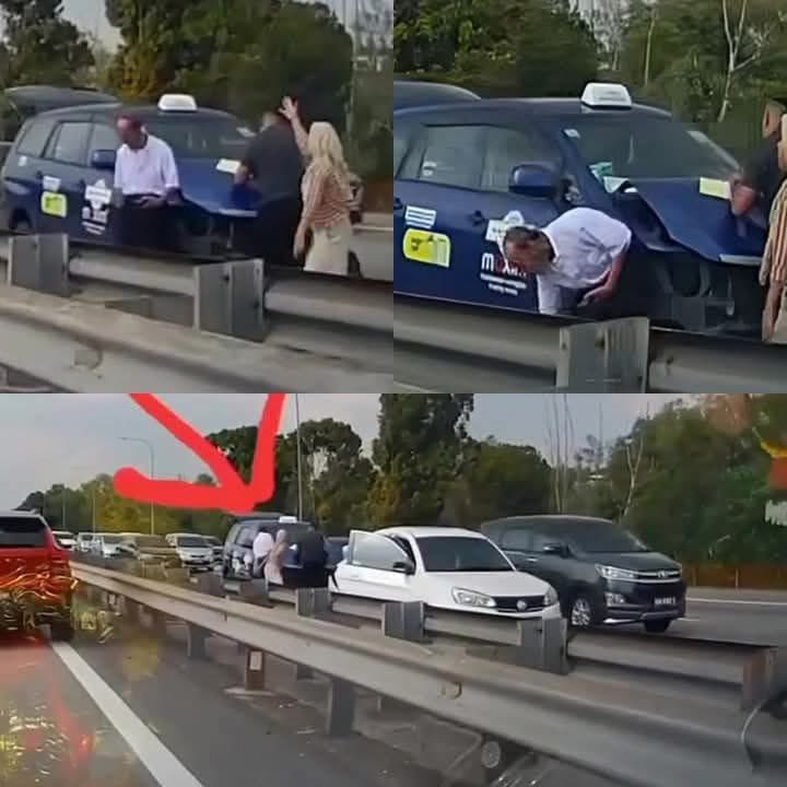 Astagfirullahaladzim...
Bongkaknya lah dia. Baru Allah uji sikit je. Bontot kereta dilanggar. 

Betullah pakcik tu salah, langgar kereta kau. 

Kau boleh kan terus report  balai, claim ajelah insurans pakcik tu. Apa masalah sampai tergamak cabut kopiah pakcik tu &amp; buang ke bawah?