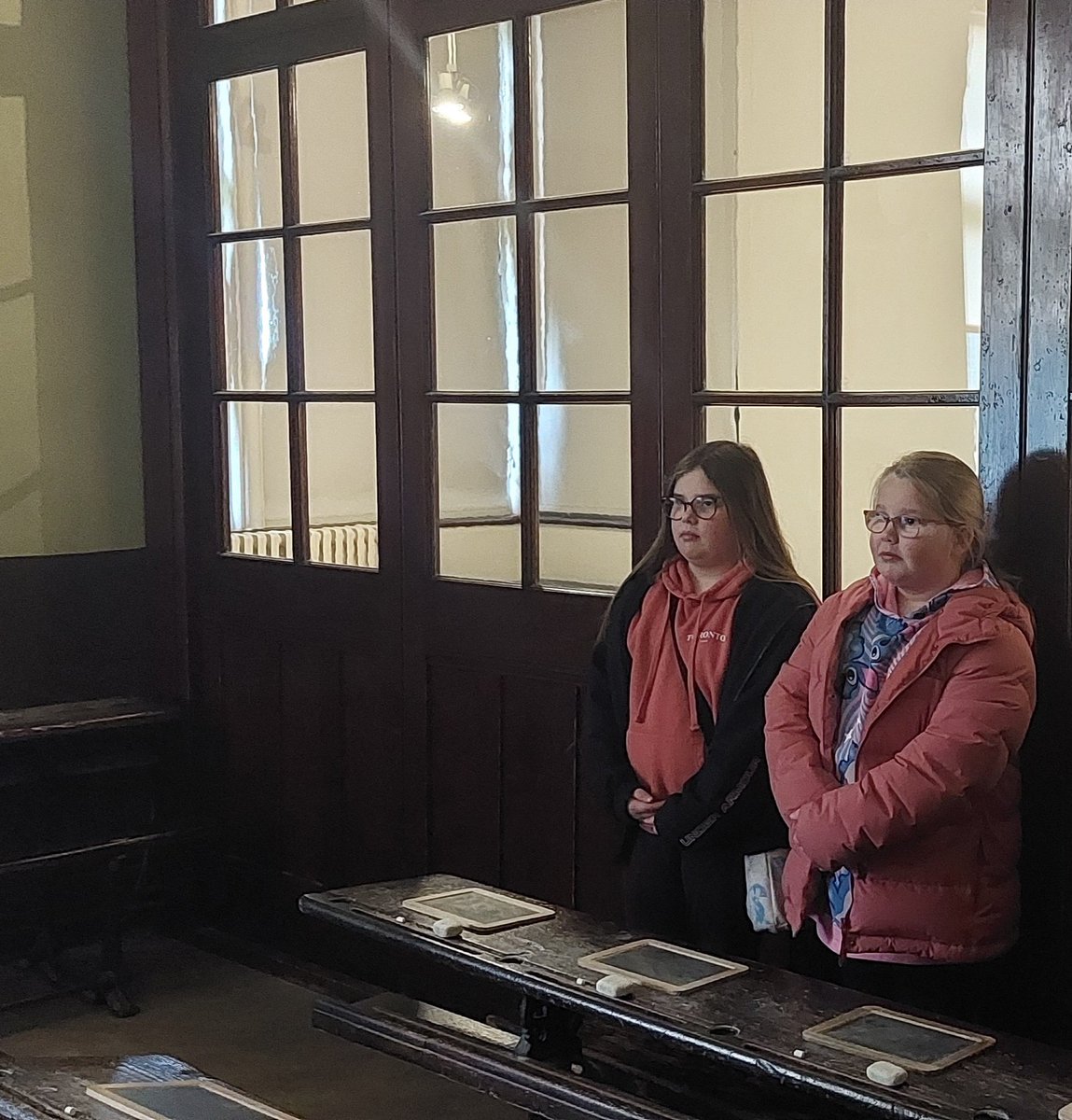 WraggKelly's tweet photo. Girls enjoying Victorian school at The childrens museum sudburyhall https://t.co/gwurUdl0Q6