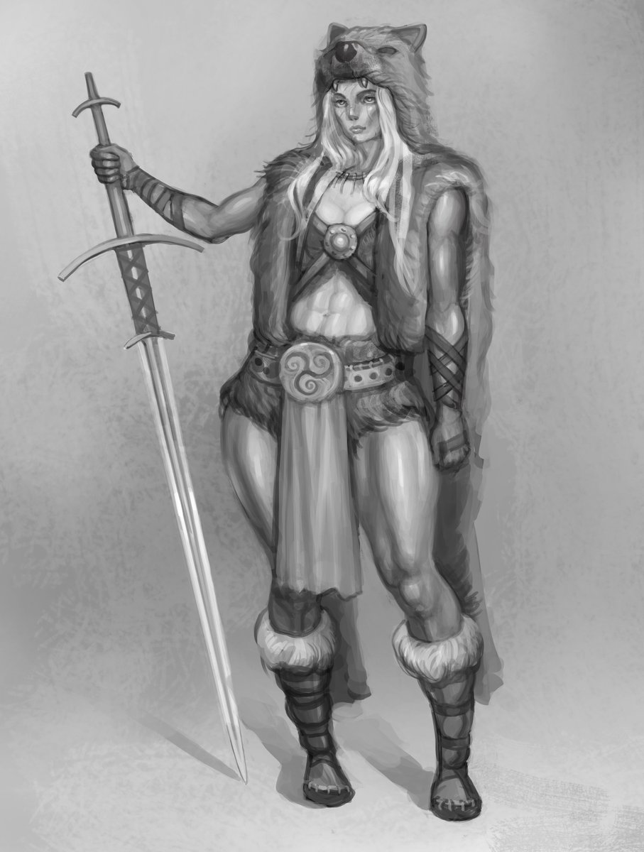 Barbarian class art. Commission for <a href="/YellowDice423/">Yēllōw ✝️🎲 🗡️</a> 
#DnD #ttrpgart #artmoots