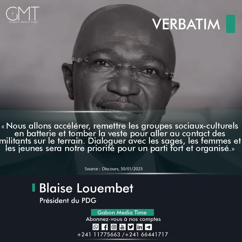 [#Verbatim] Blaise Louembet : « Nous allons remettre les groupes sociaux-culturels en batterie »

📱066441717 📞 011775663

𝐑𝐞𝐣𝐨𝐢𝐠𝐧𝐞𝐳 𝐧𝐨𝐭𝐫𝐞 𝐜𝐡𝐚𝐢̂𝐧𝐞 𝐖𝐡𝐚𝐭𝐬𝐀𝐩𝐩 : 

🔗 lc.cx/9dgPhl

#GMT
#Gabon