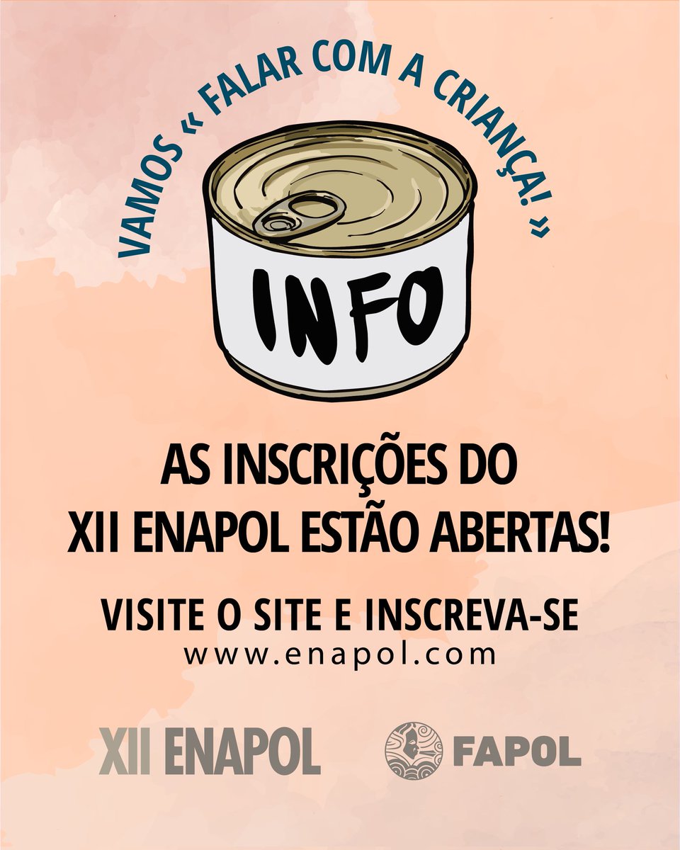 🔺▫XII Enapol: Inscrições abertas!!! 
🔗 Acesse o site: enapol.com
📌Link em Bio.

▫🔺XII Enapol: ¡Inscripciones abiertas!
🔗 Acceda al sitio web: enapol.com
📌Link en Bio.

🔔 enapolxii@gmail.com

#XIIENAPOL #falarcomacriança #hablarconelniño