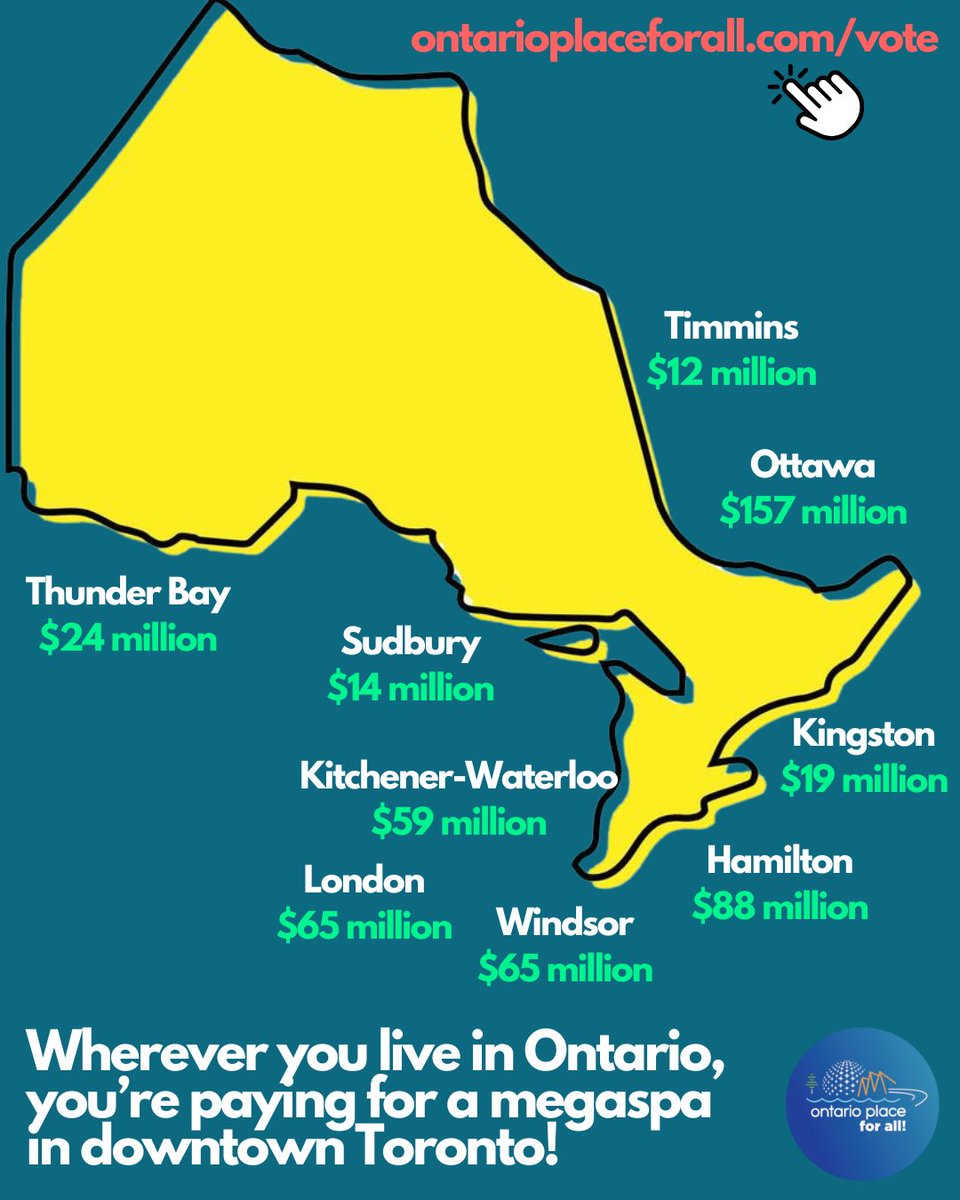 ONPlace4All's tweet image. You nailed it Matt! Like, why is all of Ontario kicking in for a MegaSpa in downtown Toronto? Ontario can’t afford  Ford. #onpoli #topoli