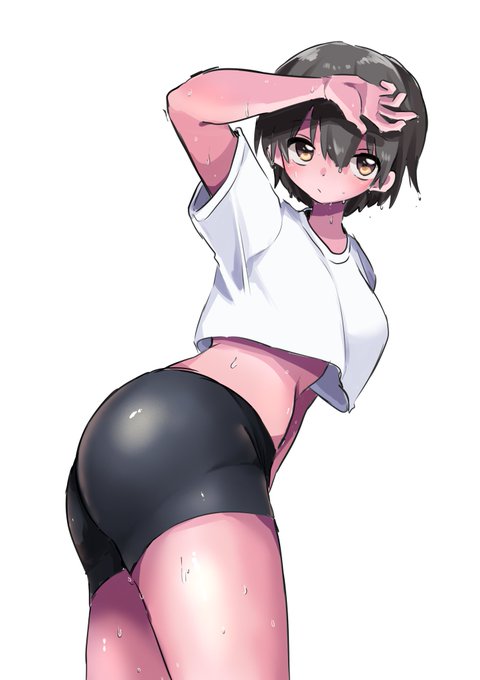 見え方無理あるなと思いつつ、顔とお尻の下書きいい感じだから進めちゃえ!と書いたショートっ娘 