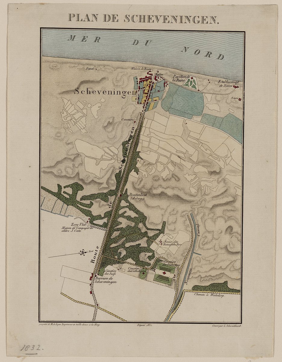 𝗕𝗿𝗲𝗻𝗴 𝗵𝗲𝘁 𝗶𝗻 𝗸𝗮𝗮𝗿𝘁!
Dorpskaart Scheveningen uit 1832. Het vissersdorp bestond nog maar uit enkele straten.

Ontwerper: L. Schweickhardt

#brenghetinkaart #haagsgemeentearchief