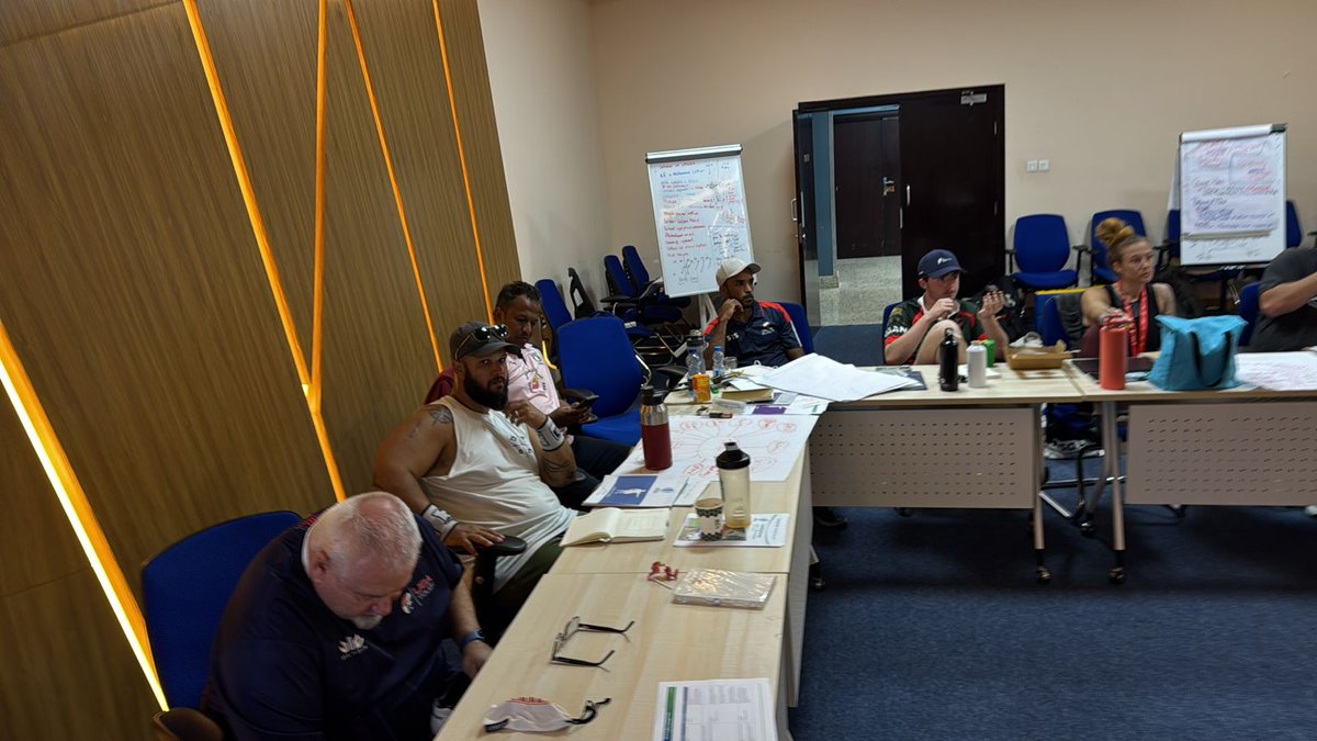 Asia Rugby (@asiarugby) on Twitter photo Asia Rugby’s newest member union, <a href="/OmanRugby/">Oman Rugby</a> Fedration , successfully hosted a <a href="/WorldRugby/">World Rugby</a> Level 2 Sevens Coaching Course.
Led by Asia Rugby Competitions Manager & World Rugby Master Trainer, Ghaith Jalajel, alongside Brian Hopkins, Director of Rugby in Oman, the course saw Asia Rugby’s newest member union, <a href="/OmanRugby/">Oman Rugby</a> Fedration , successfully hosted a <a href="/WorldRugby/">World Rugby</a> Level 2 Sevens Coaching Course.
Led by Asia Rugby Competitions Manager & World Rugby Master Trainer, Ghaith Jalajel, alongside Brian Hopkins, Director of Rugby in Oman, the course saw