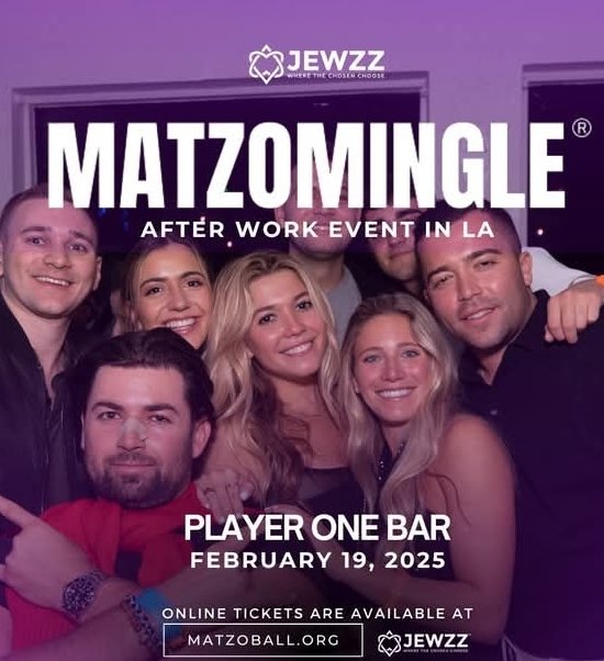 Eventbusters's tweet image. Next Matzohball Jewish singles event is Wednesday February 19th from 6pm to 9pm at Player One arcade bar in North Hollywood. Use code BARRY for discount tickets!! matzoball.ticketspice.com/matzomingle-la…

#jewishsingles #jewishsingleslosangeles