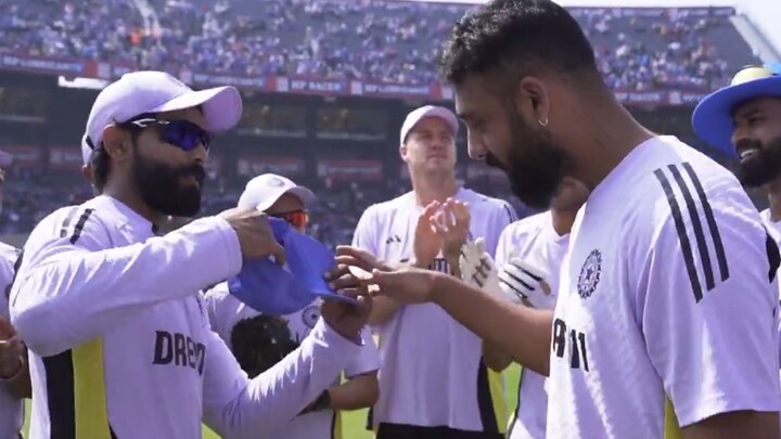 VarunC29's tweet photo. Proud to make my ODI debut! Grateful to the captain &amp; team management for the trust. Happy to contribute with a wicket. Big cheers to Sir Jadeja for his 3-wicket spell! 🔥@imjadeja #INDvENG https://t.co/XCiwSDiZbS